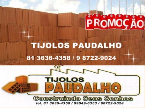 TIJOLOS COM PREÇO PROMOCIONAL PARA SÃO JOSÉ DA COROA GRANDE PE